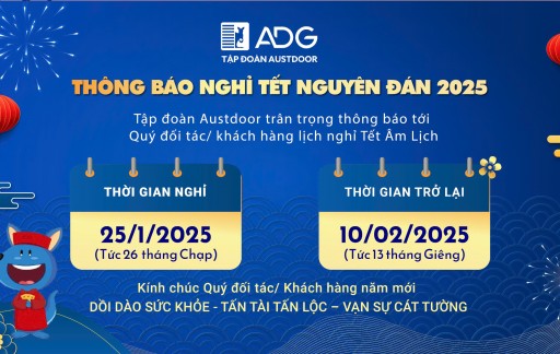 THÔNG BÁO LỊCH NGHỈ TẾT NGUYÊN ĐÁN 2025