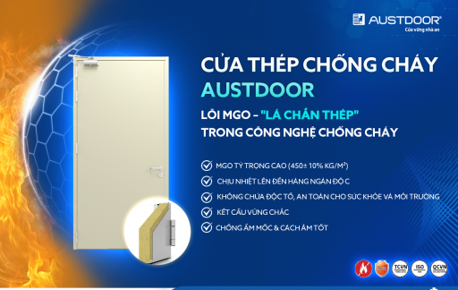 Lõi MgO – "Lá chắn thép" của công nghệ chống cháy trong cửa thép Austdoor