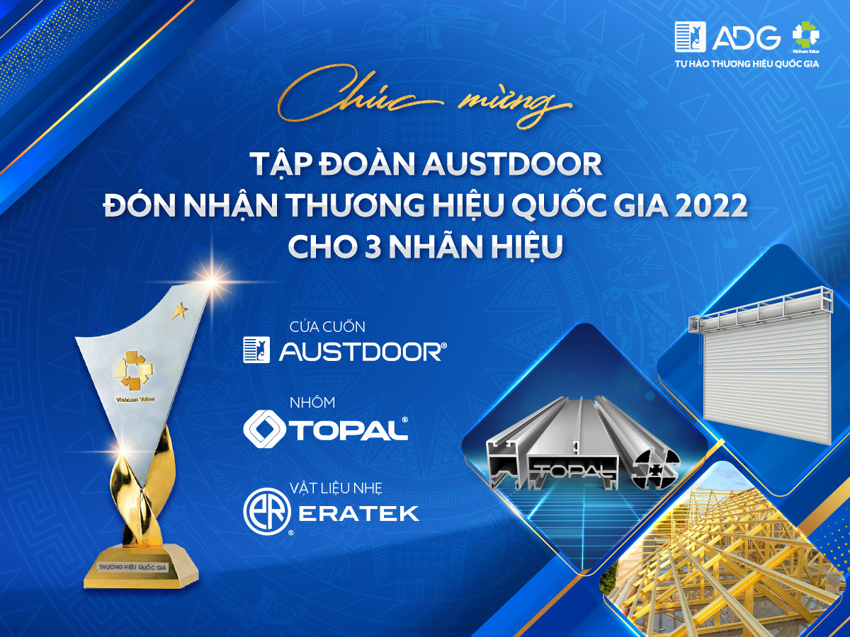 Tập đoàn Austdoor có 3 nhãn hiệu đạt Thương hiệu Quốc gia 2022